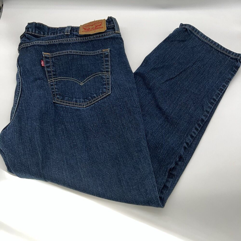 Levi's Men's 541 Taper Relaxed Fit-Dark Blue Denim Heavyweight Jeans-W 46 X L32